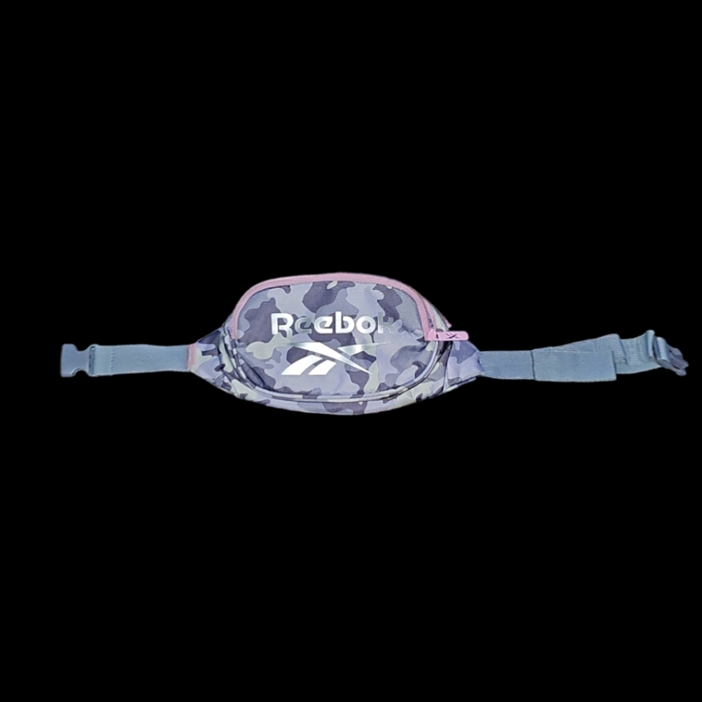 Reebok Double Zipper Purple Camo Fanny Pack 💜  adjustable clip